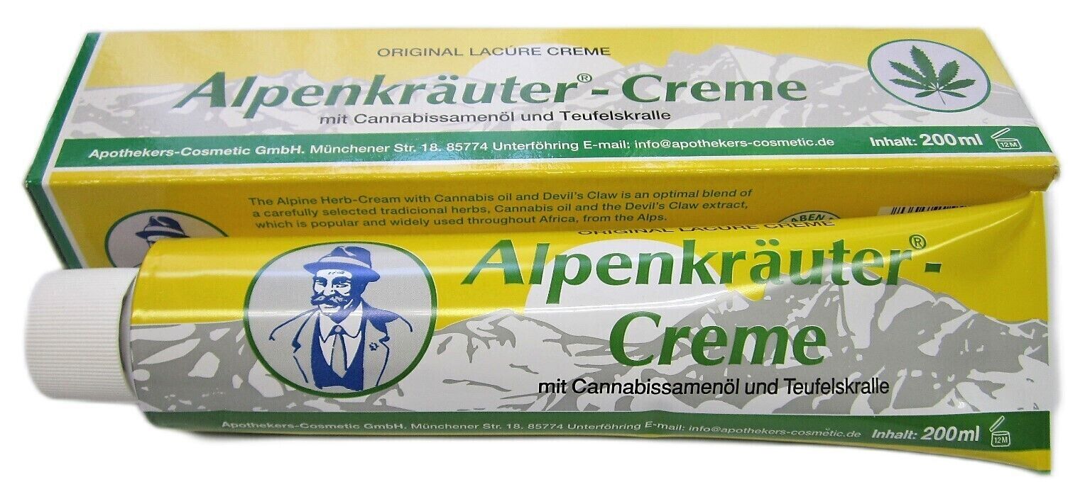ALPENKRÄUTER Creme Lacure m.Cannabisöl u.Teufelskr ALPENKRÄUTER Creme Lacure m.Cannabisöl u.Teufelskr